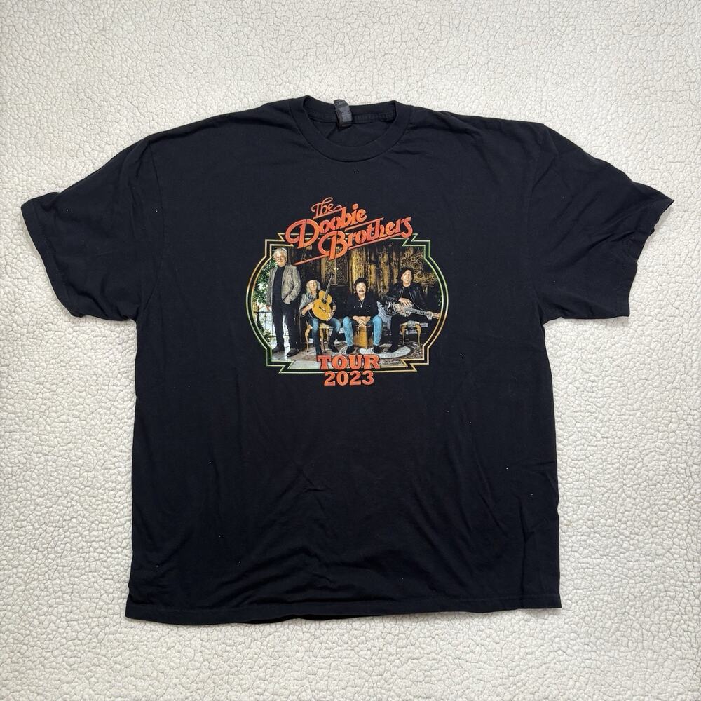 The Doobie Brothers 2023 Tour Shirt Mens 2XL Black Short Sleeve Concert Band Tee